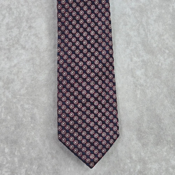 Napoli d'Nordstorm Blue Gray Floral Paisley Geometric Silk Italy Neck Tie Men's - Picture 1 of 6